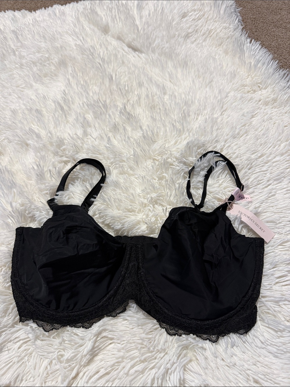 Victoria's Secret Black Lace Trim Underwire Bra